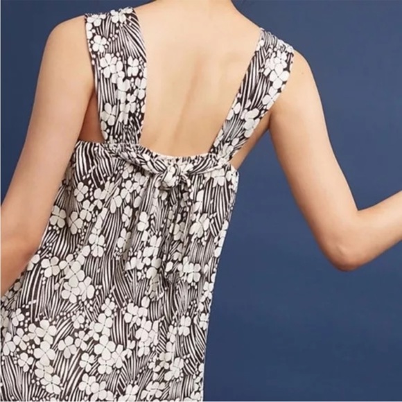 Anthropologie Top Vanessa Virginia Floral Knotted Scoop Neck Tank Size XS NWT - Picture 2 of 14